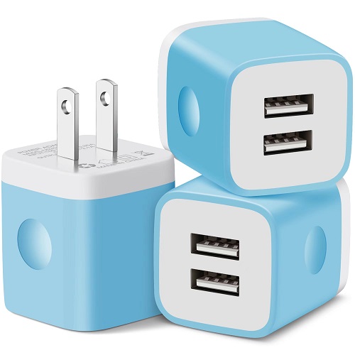 USB Wall Charger, USINFLY 3-Pack 2.1A Dual Port USB Rapid Charging Blocks Brick Power Adapter Charger Box Plug Cube for Phone 14 13 12 Pro Max Mini 11 SE XS XR X 8 7 6S Plus, Samsung S22 S21 S20 S10
