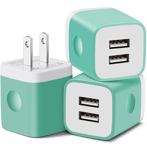 USB Wall Charger, USINFLY 3Pack 2.1A Phone Charger Dual Port USB Cube Plug Power Adapter Rapid Wall Charging Block for Phone 14 13 12 Pro Max 11 SE XS XR X 8 7 6S 6 Plus, Samsung, LG, Android Phones