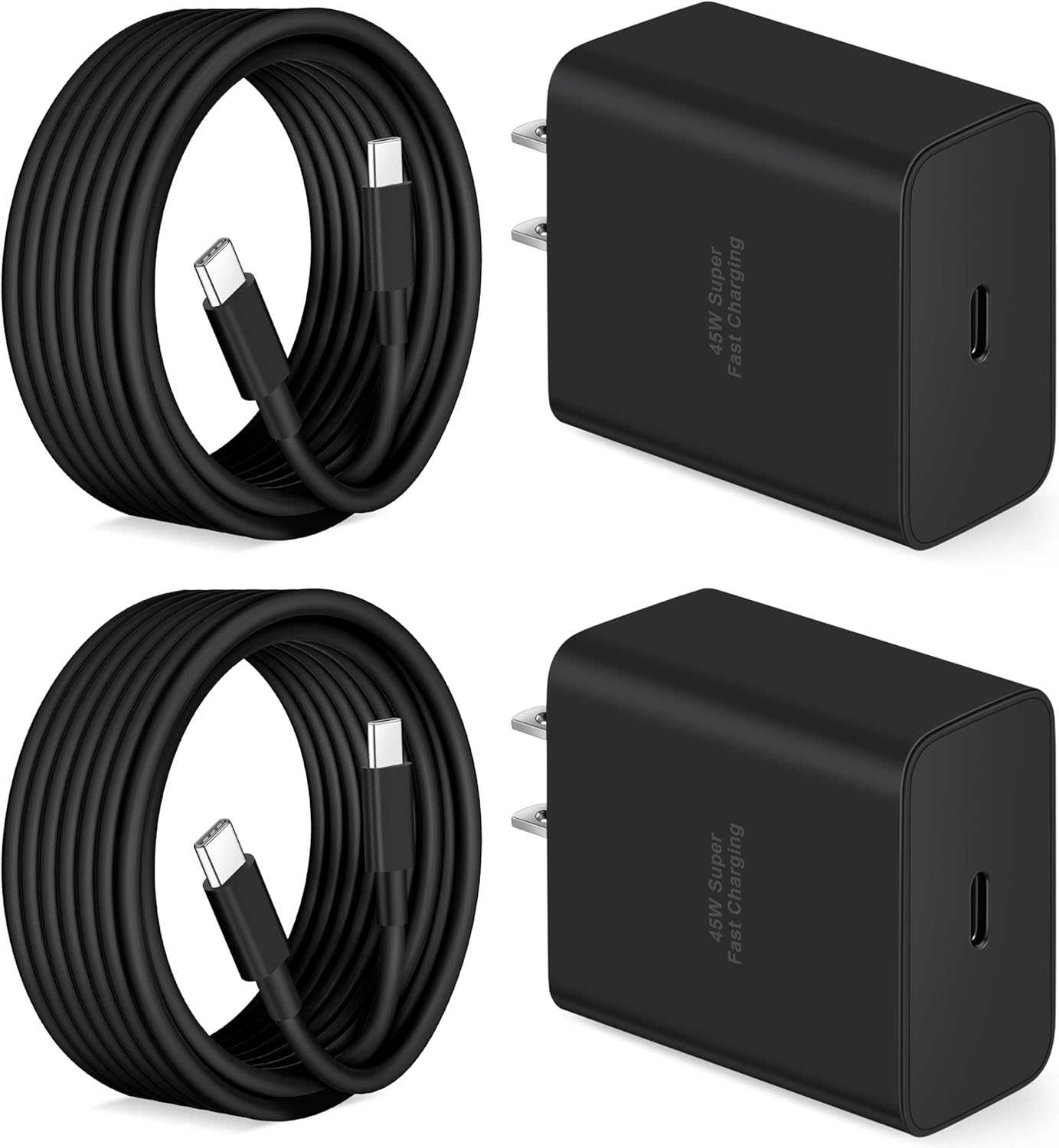 45W Super Fast Charger USB C, 2-Pack 45W USB C Android Phone Charger Block with 6FT Type C Cable Fast Charging for Samsung Galaxy S26/S26+/S26 Ultra/S25 Edge/S25/ S24/S23/S22/S21/S20/Ultra, Note 20/10
