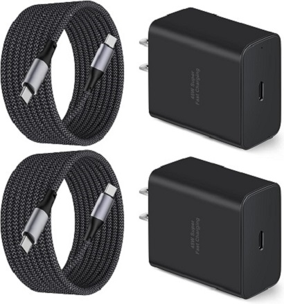 45W USB C Fast Charger, 2 Pack Type C Charger Super Fast Charging Block for Samsung Galaxy S26/S26+/S26 Ultra/S25/S24/S23/S22/S21/S20/Ultra, Note 20, with 10FT USB C Cable 45W Android Charger Adapter